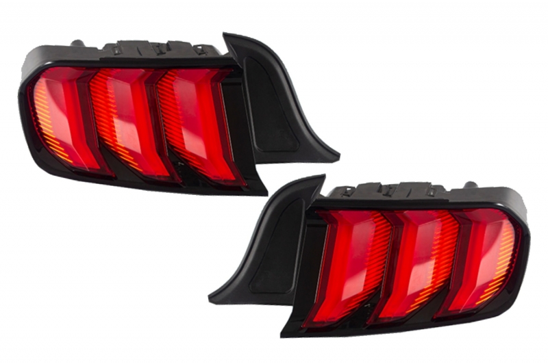 Full LED Taillights suitable for Ford Mustang VI S550 (2015-2019) Black with Dynamic Sequential Turning Lights