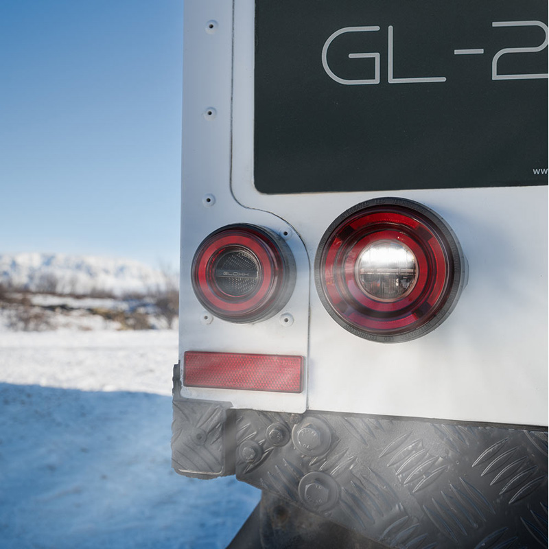 Glohh GL-2 Dynamic LED Achterlichten  Landrover 90/110 1983-1990 & Defender (LD) 1990-2016 - Rood/Rookgrijs (6-delig)
