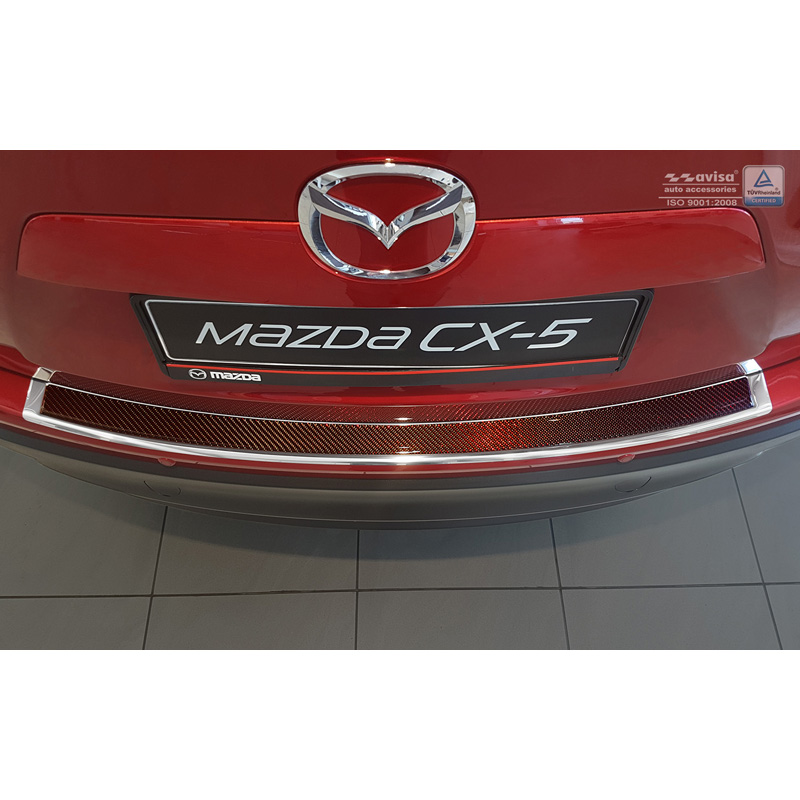 RVS Achterbumperprotector 'Deluxe' Mazda CX-5 2014- Chroom/Rood-