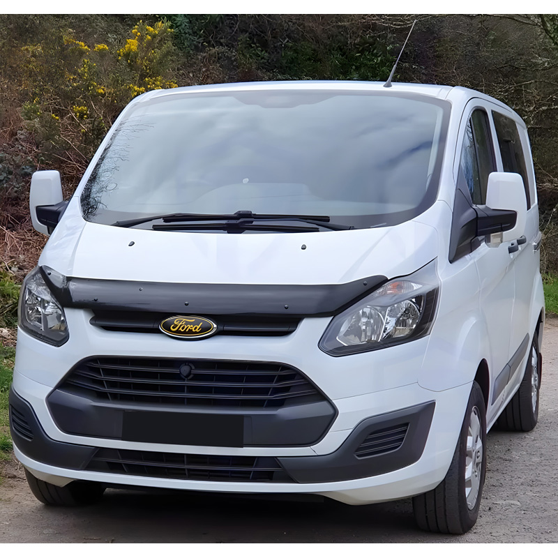 Motorkapbeschermer (steenslagcover)  Ford Transit Custom MK1 2012-2018 - Glanzend zwart
