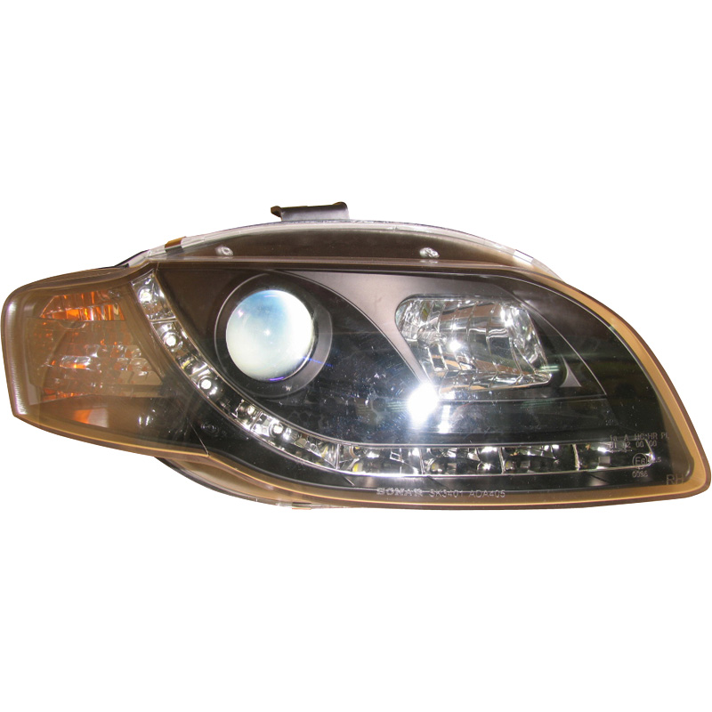 Set Koplampen in DRL-Look  Audi A4 B7 2005-2008 - Zwart