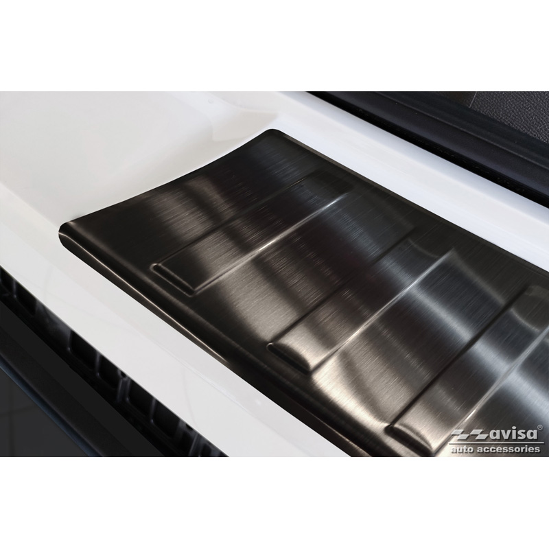 Zwart RVS Achterbumperprotector  Opel Mokka II 2020- 'Ribs' (2-delig)