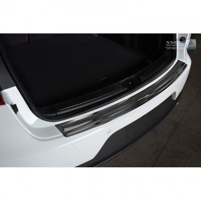 RVS Achterbumperprotector 'Deluxe' Porsche Macan 2014- Zwart/Zwa