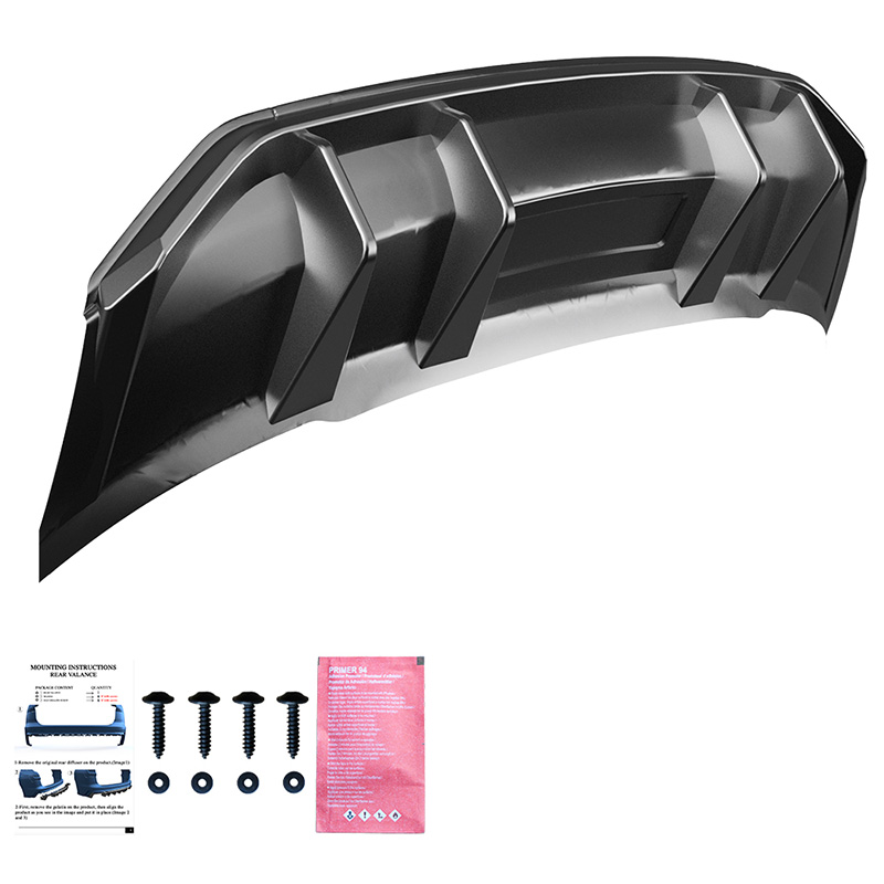 Oneway Achterbumperskirt (Diffuser)  Audi Q3 (F3N) Sportback S-Line 2019-2025 excl. RSQ3 - Glanzend zwart