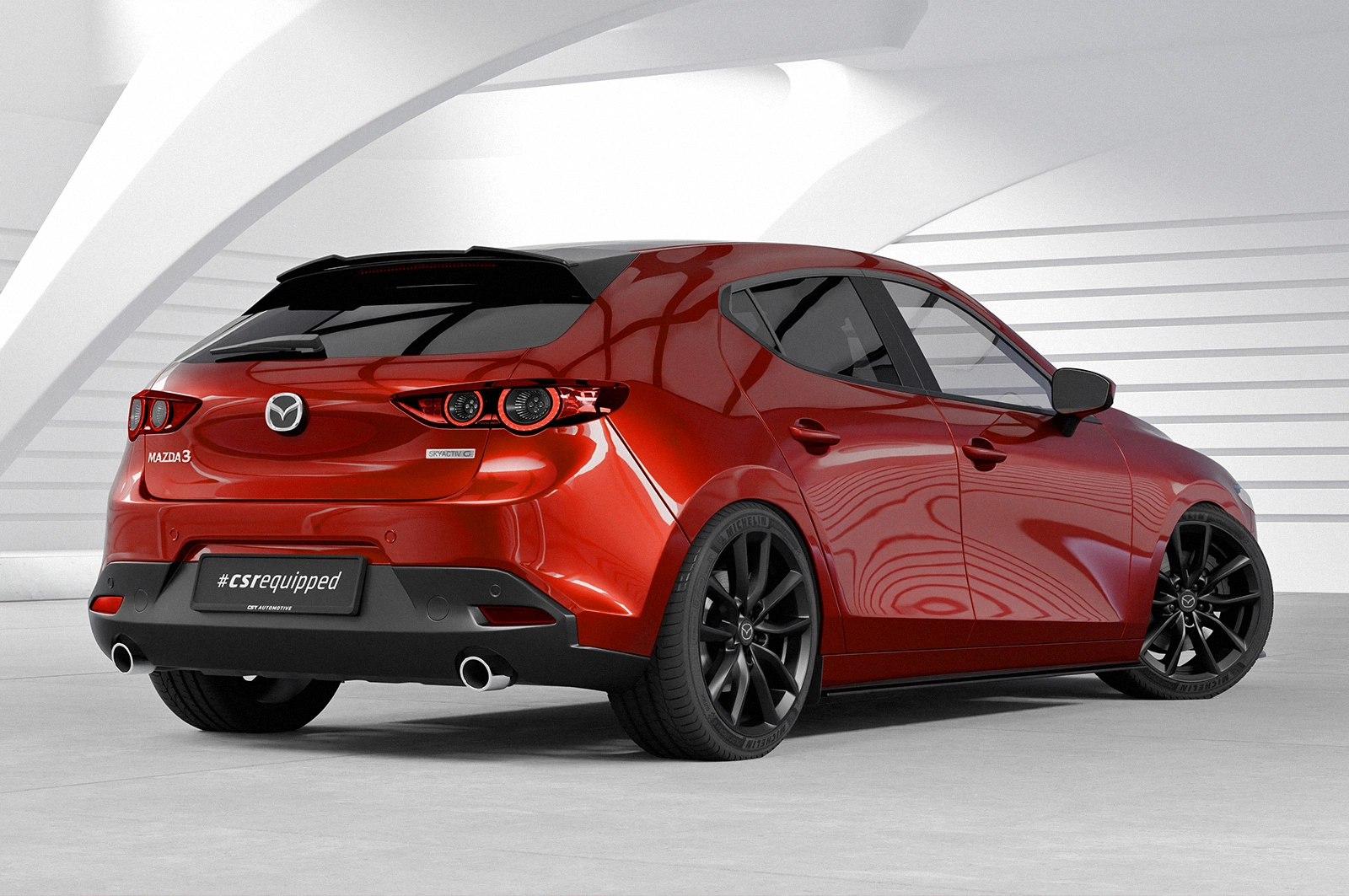 Achterspoiler Mazda 3 (Typ BP) glans zwart CSR