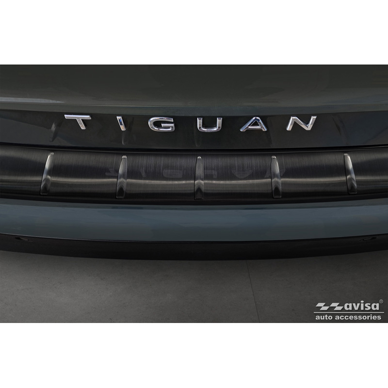 Zwart RVS Achterbumperprotector  Volkswagen Tiguan (CT1) 2024- 'Ribs'