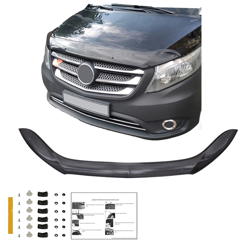 Motorkapbeschermer (steenslagcover)  Mercedes Vito W447 2014- - Glanzend zwart