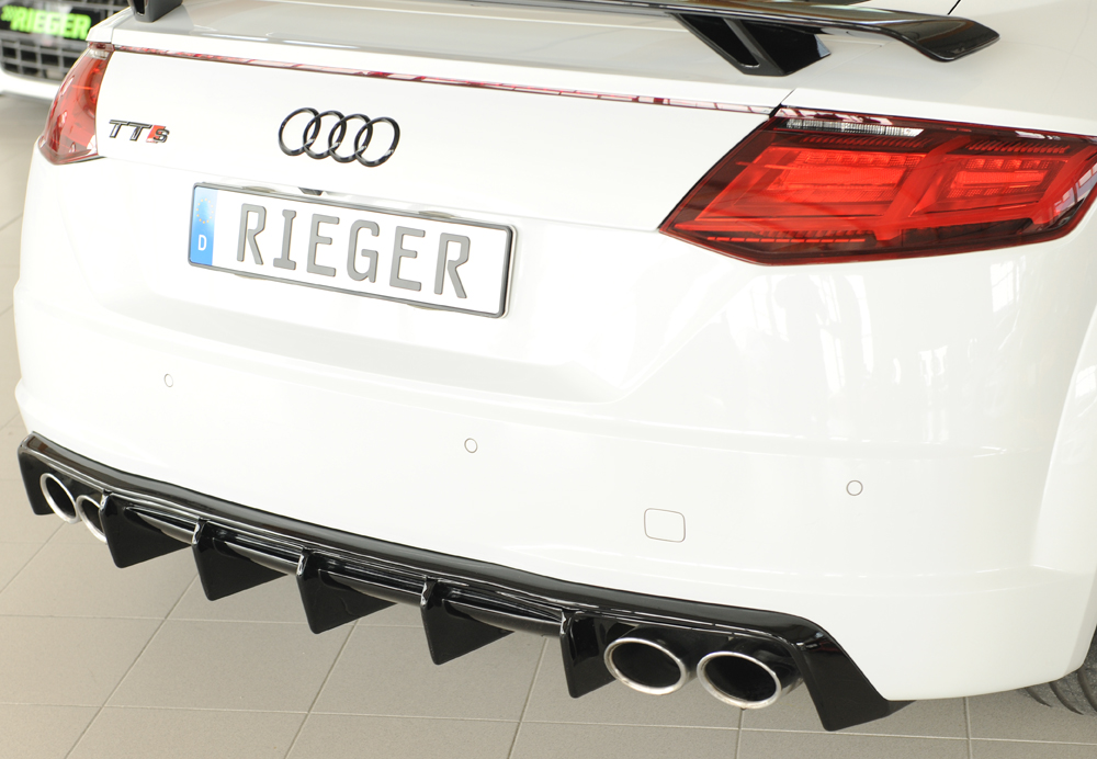 Diffuser Audi TT S-Line / TTS Rieger Glans Zwart