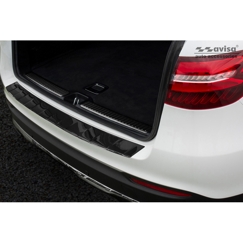 Echt 3D Carbon Achterbumperprotector  Mercedes GLC 2015-2019 & FL 2019- 'Ribs'