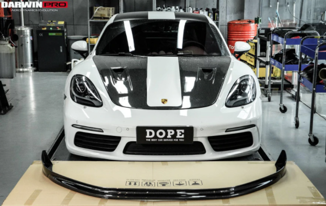 Porsche 718 Cayman/Boxster BKSS Style Carbon Fiber Voorspoiler 2017-2021