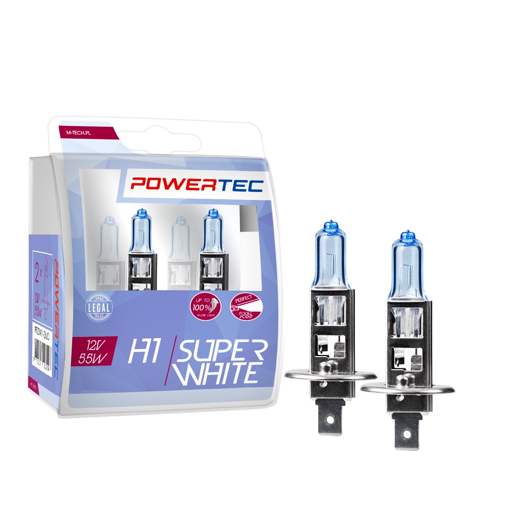 Mtech Powertec SuperWhite H1 lampen 12V DUO