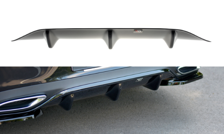 Diffuser Mercedes E W213 Coupé AMG-Line Maxton Design glans zwart