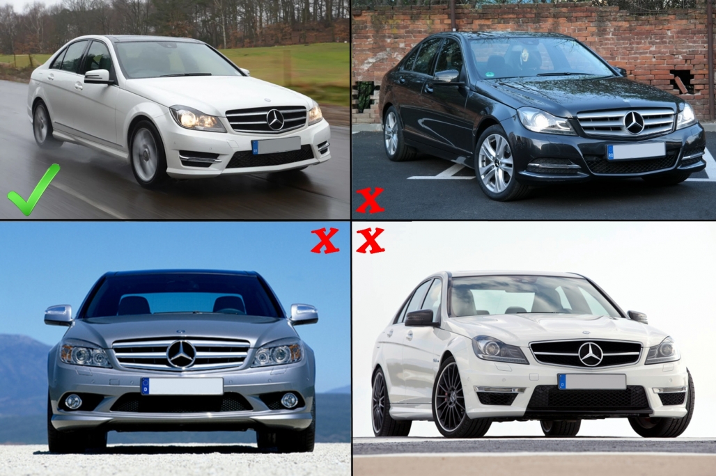 Voorspoiler Mercedes C klasse W204 S204 C204 Sport Line Facelift (2011-2015) Glans Zwart