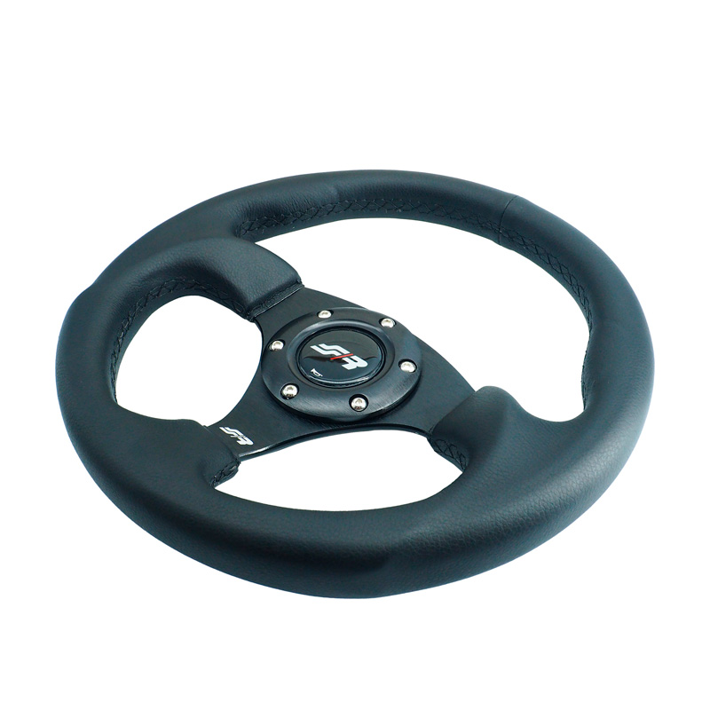 Simoni Racing Universeel Sportstuur 'Rolle' - Zwart Eco-Leder - Diameter 300mm