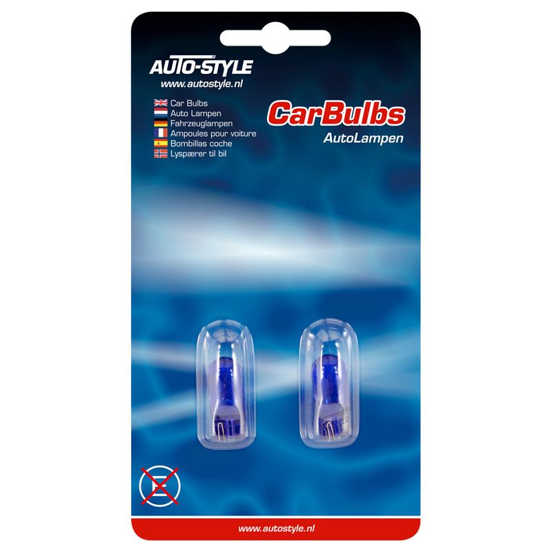 T-10 12V/5W Lampen 12V Super Wit (Natural Glass), set à 2 stuks