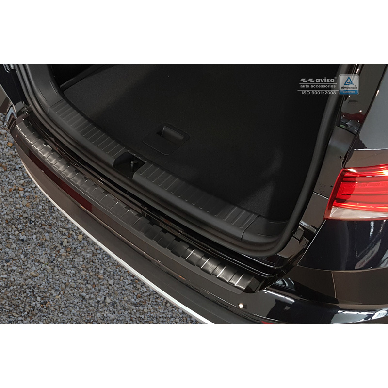 Zwart RVS Achterbumperprotector  Seat Ateca 2016-2020 & FL 2020- 'Ribs'