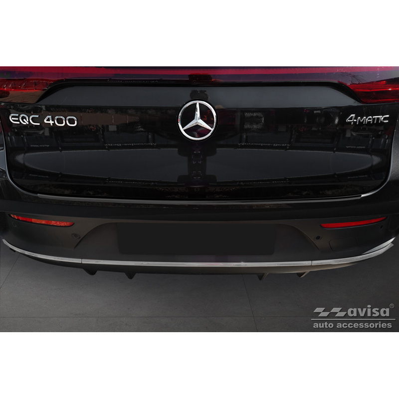 Zwart RVS Achterbumperprotector  Mercedes EQC (N293) 2019- 'Ribs'