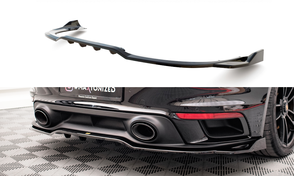 Diffuser Porsche 911 Turbo S 992 Maxton Glans Zwart