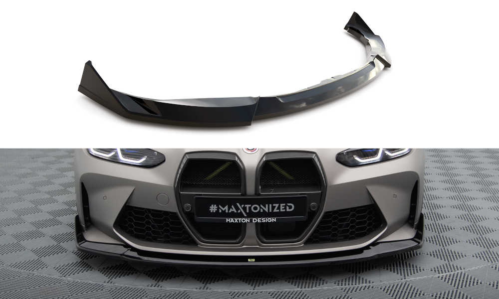 Voorspoiler CSL Look BMW M3 G80 / G81 / M4 G82 Maxton Glans Zwart