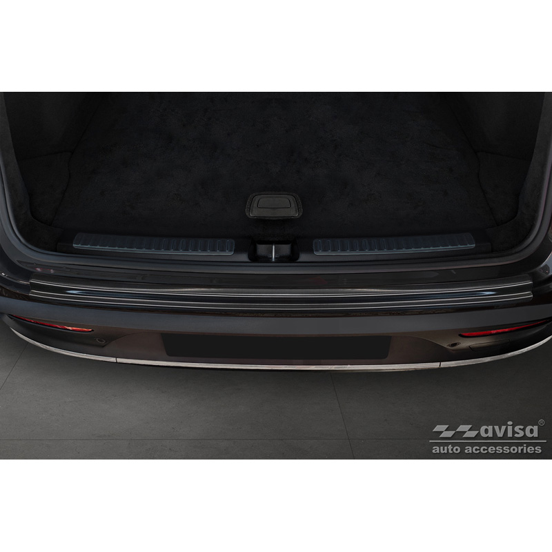 Zwart RVS Achterbumperprotector  Mercedes EQC (N293) 2019- 'Ribs'