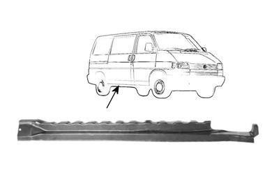 dorpel, binnen, onder de laaddeur, rechts VW T4, 1991-2003