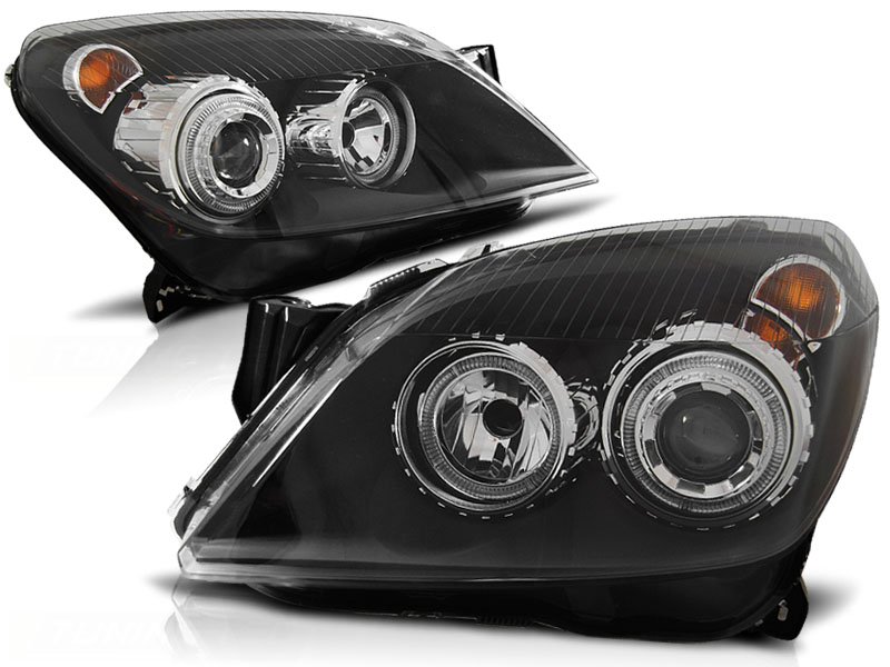 Faros Opel Astra H Angel Eyes cromo