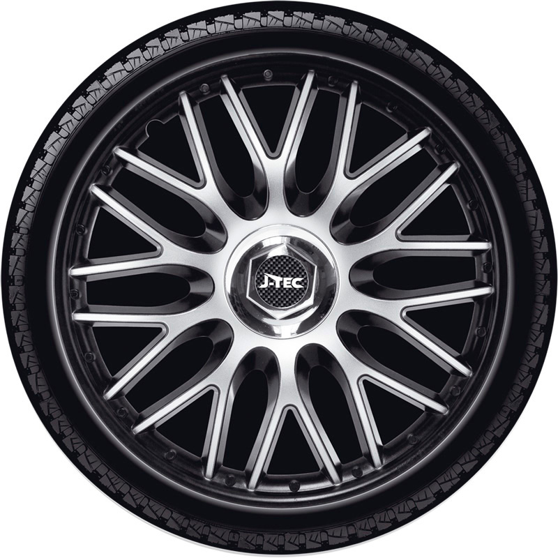 4-Delige J-Tec Wieldoppenset Orden 13-inch zwart + chroom ring