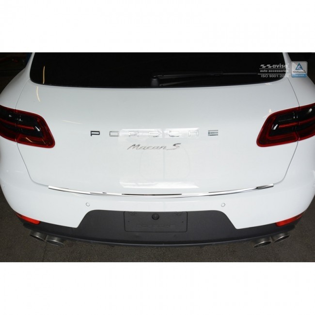 RVS Achterbumperprotector 'Deluxe' Porsche Macan 2014- Chroom/Zw