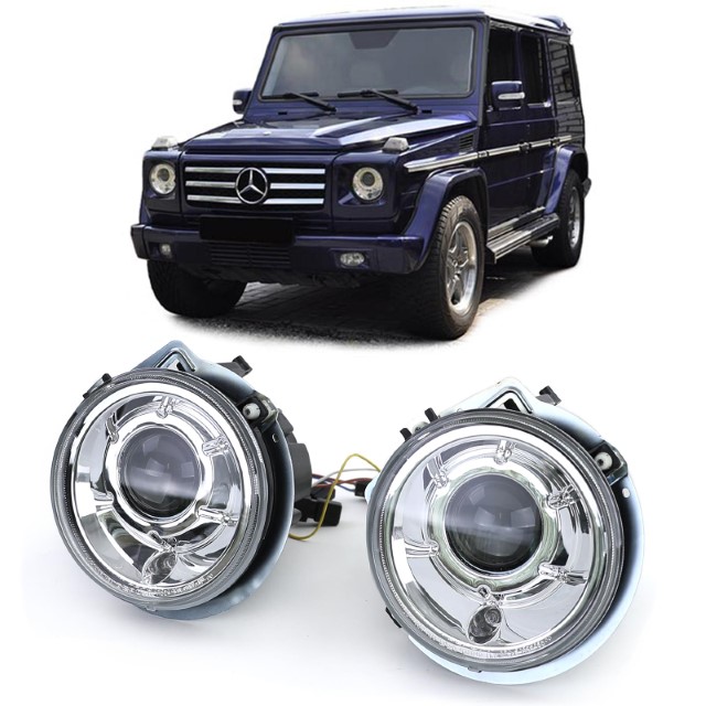 Headlights Mercedes Benz G-Klasse W463 chome 92-06