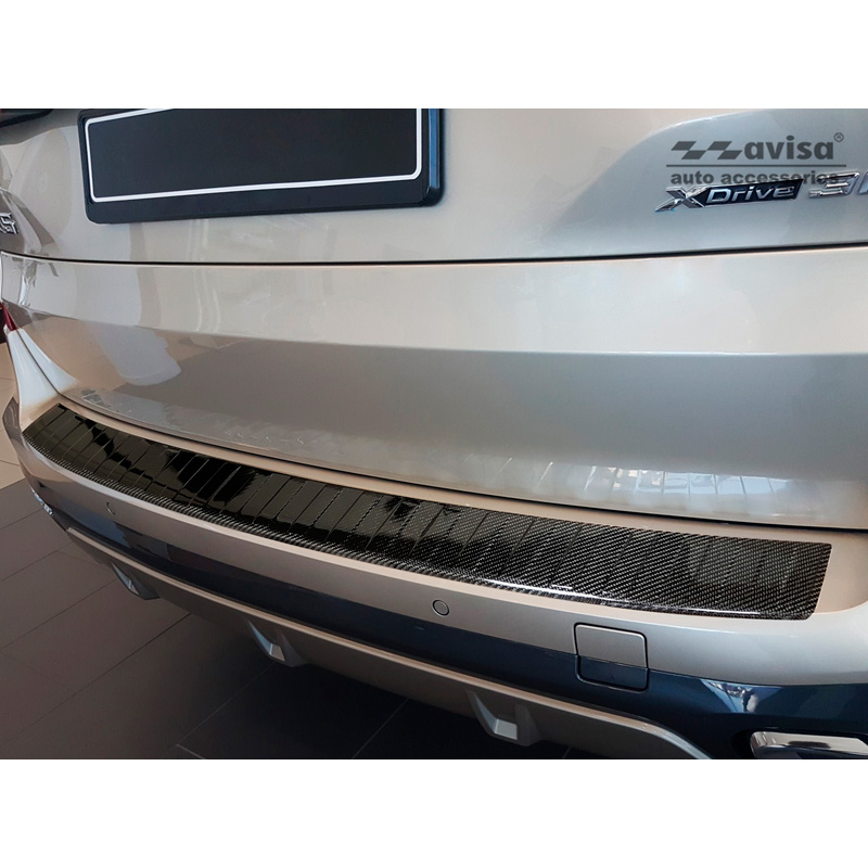 Echt 3D Carbon Achterbumperprotector  BMW X5 (G05) M-Pakket 2018- excl. M-Competition 'Ribs'