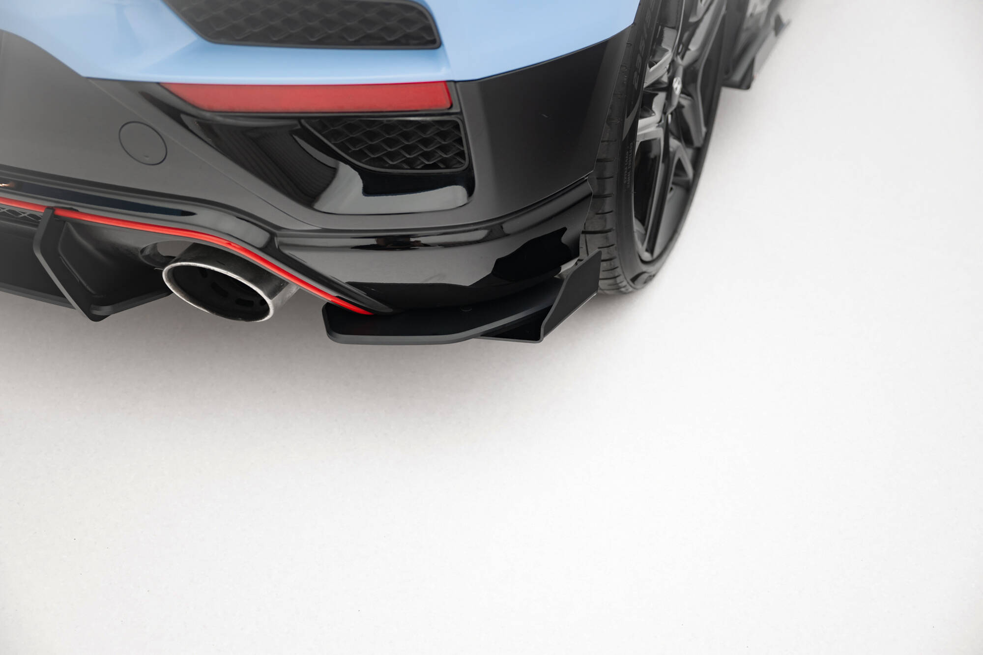 Street Pro Achterzij Spoilers + Flaps Hyundai Veloster N MK2 Maxton Glanzend zwart