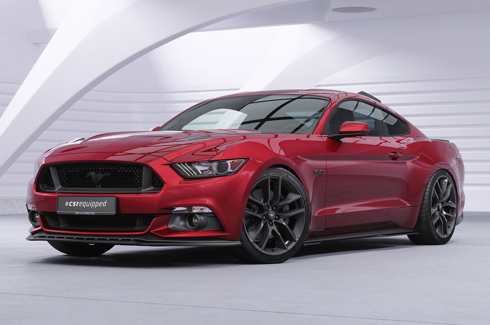 Voorspoiler Ford Mustang VI glans zwart – 2014–08/2017