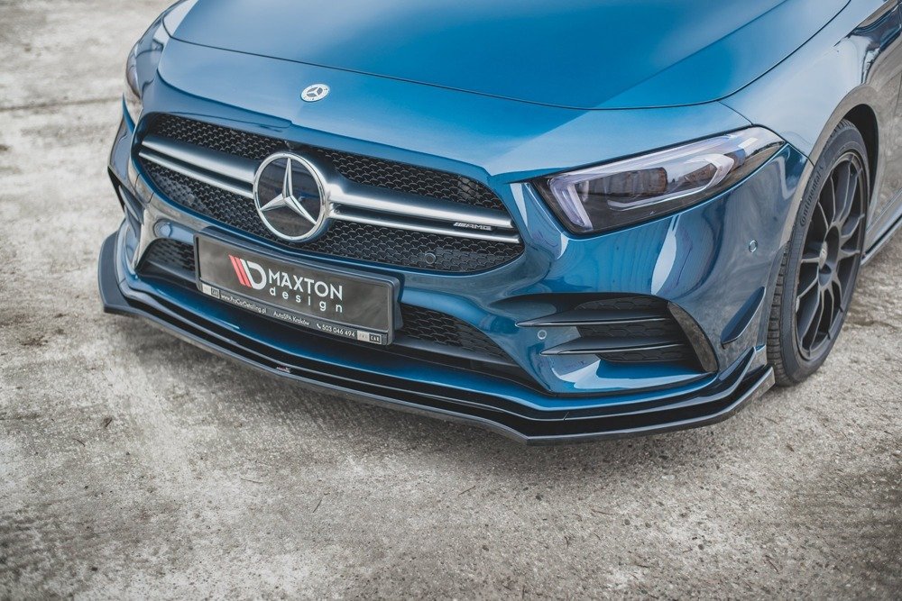 VoorSpoiler Mercedes A Klasse W177 A35 AMG Glans Zwart V2