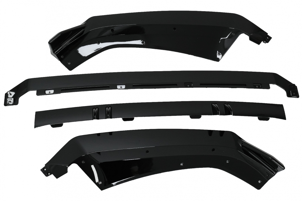 Voorspoiler Audi A4 B9 8W S-Line (2016-2018) Glans Zwart