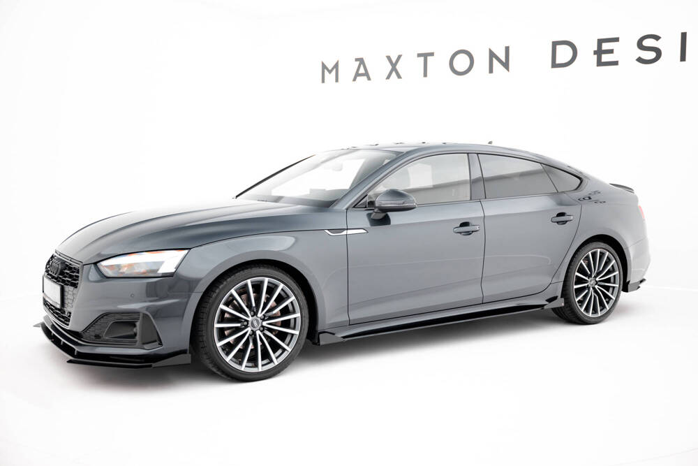 Street Pro Zijskirts + Flaps Audi A5 Sportback F5 Facelift Maxton Glanzend zwart