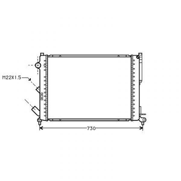 Radiator LAGUNA 94->> 634x438x42 1.8/2.0/3.0-24V +/-AC