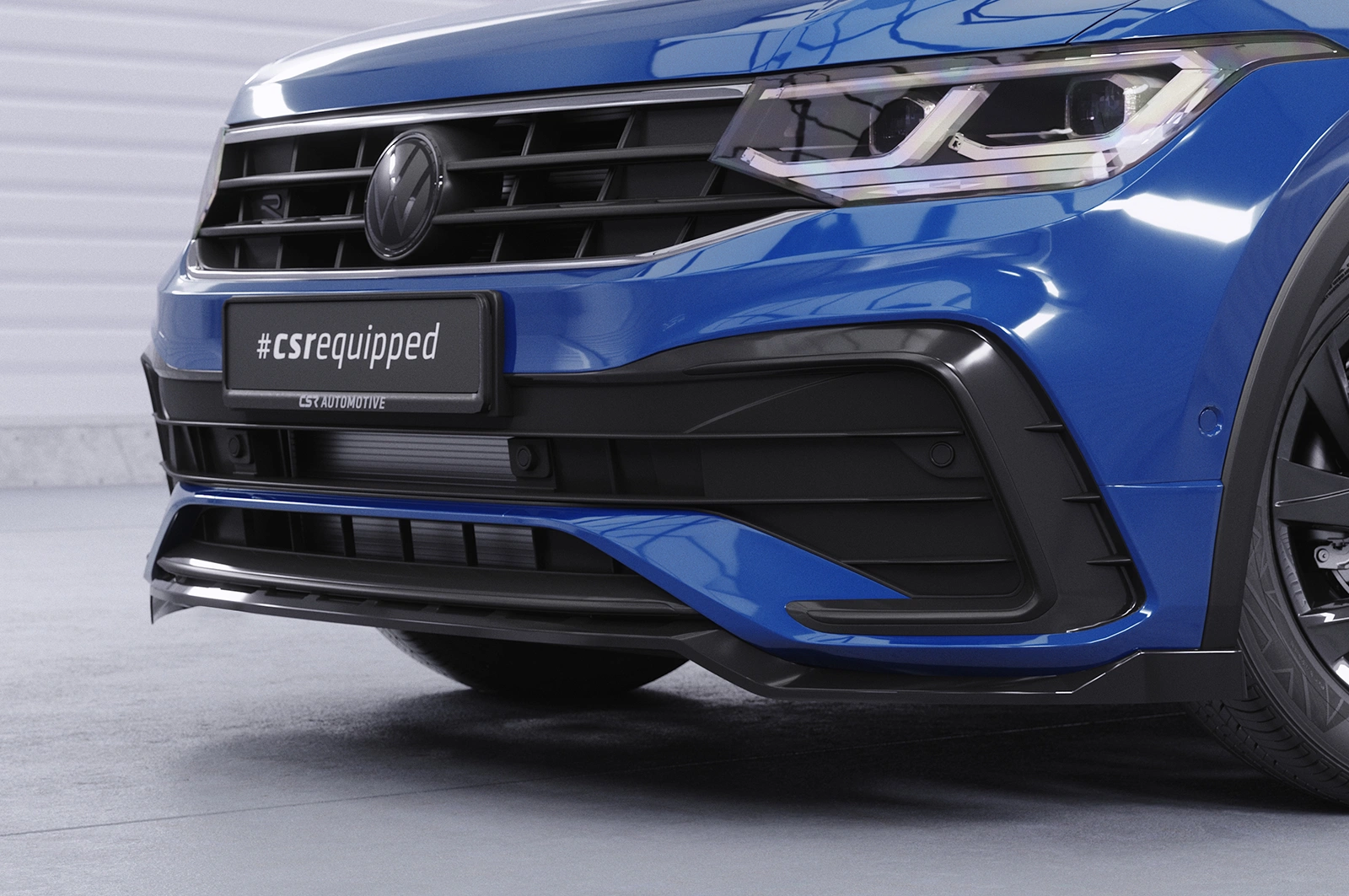 Voorspoiler VW Tiguan II (Typ AD1) R-Line 09/2020–heden (Facelift) – CSR Automotive – Glans Zwart