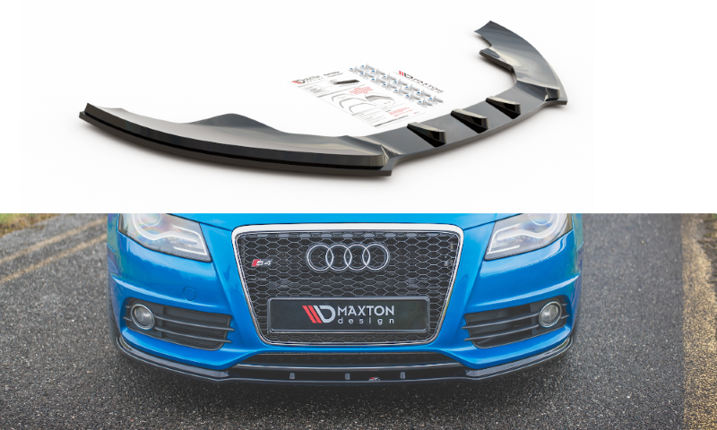 Voorspoiler Audi S4 / A4 S-Line B8 Glanzend Zwart