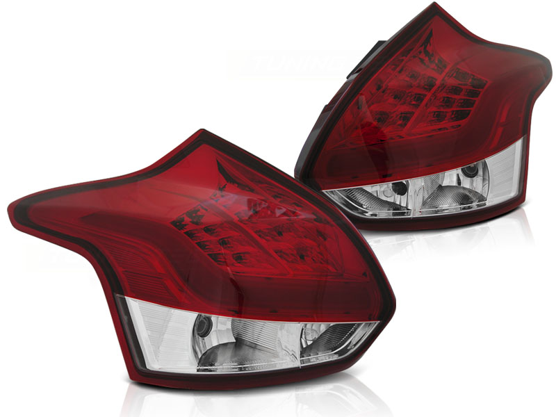 Taillights Ford Focus III 5 door 2011- LED red/Smoke
