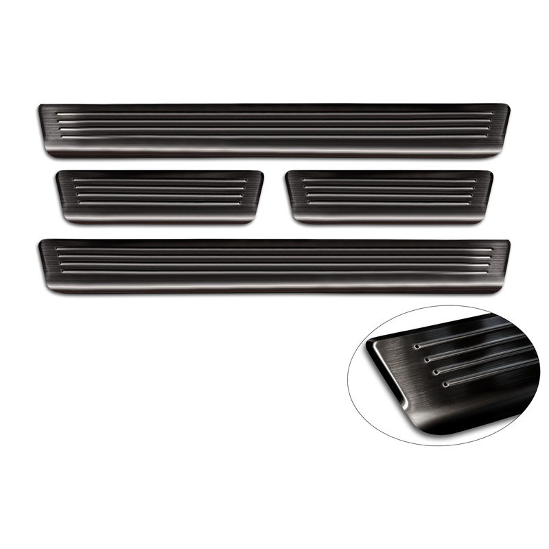 Zwart RVS Instaplijsten  Skoda Octavia IV Sedan/Kombi 2020-2024 & FL 2024- 'Lines' - 4-delig