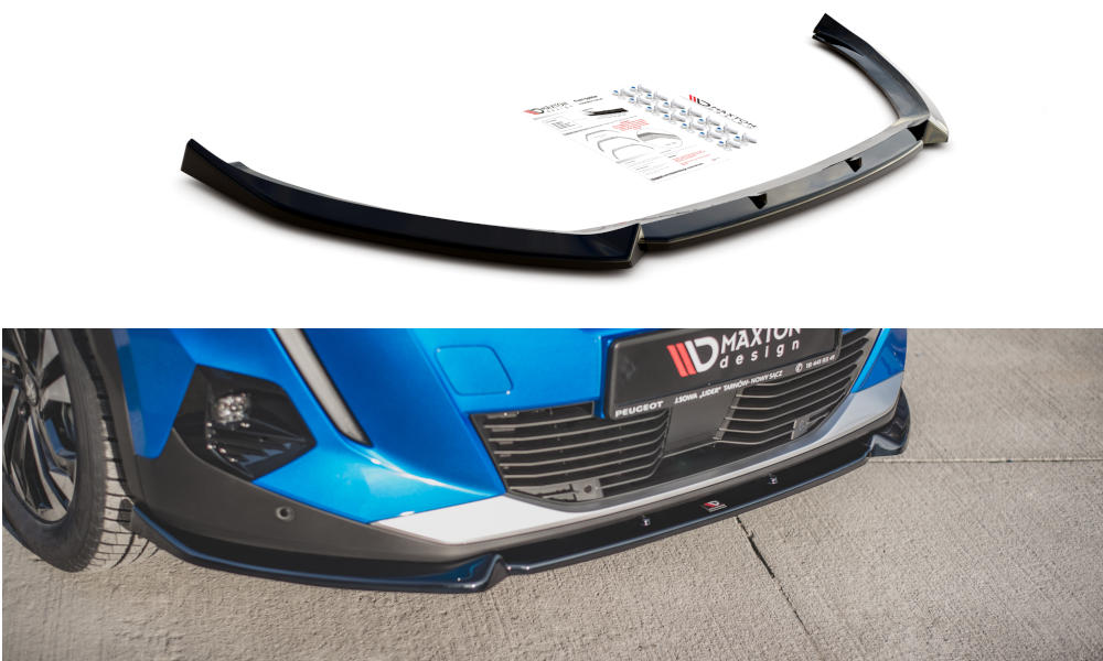 Voorspoiler  Peugeot 2008 MK2 19-.. Glans Zwart
