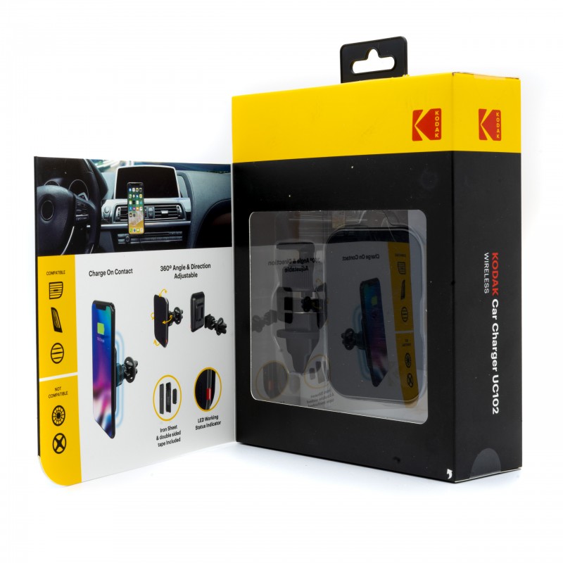 UC102 KODAK Car Wireless Charger Vent Clip Type