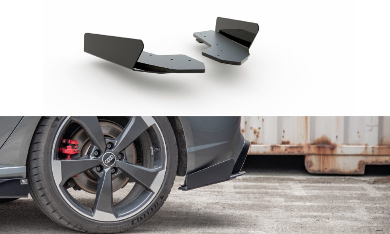Duurzame Achterzij Spoilers + Glanzende Kleppen Audi RS3 8V Sportback