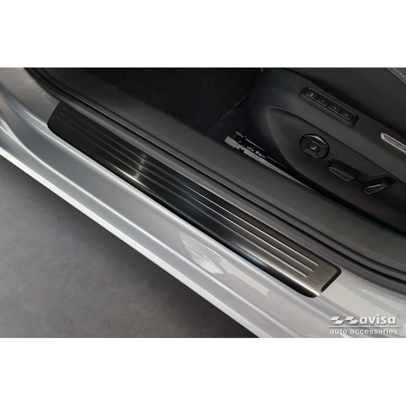 Zwart RVS Instaplijsten  Volkswagen Passat Variant (CJ5) incl. R-Line & Hybrid 2024- / Skoda Superb IV Combi 2024- - 'Lines' - 4-delig