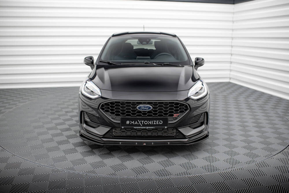 Voorspoiler V.2 Ford Fiesta ST / ST Line Mk8 FL Maxton Glans Zwart