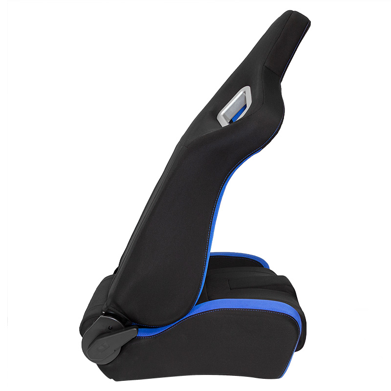 Sportstoel 'RS6-II' - Zwart/Blauw Stof - Dubbelzijdig verstelbare rugleuning - incl. sledes