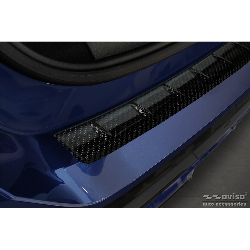 Echt 3D Carbon Achterbumperprotector  BMW X1 met M-Pakket (U11) 2022- 'Ribs'