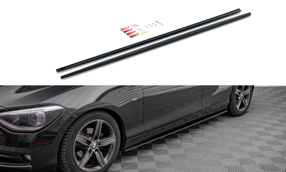 Zijskirts BMW 1-Serie F20  Maxton Glans Zwart