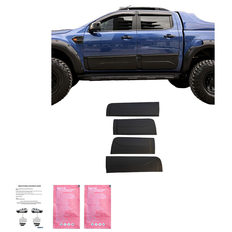 Deurpanelen  Ford Ranger T6/T7/T8 2012-2022 - Matzwart