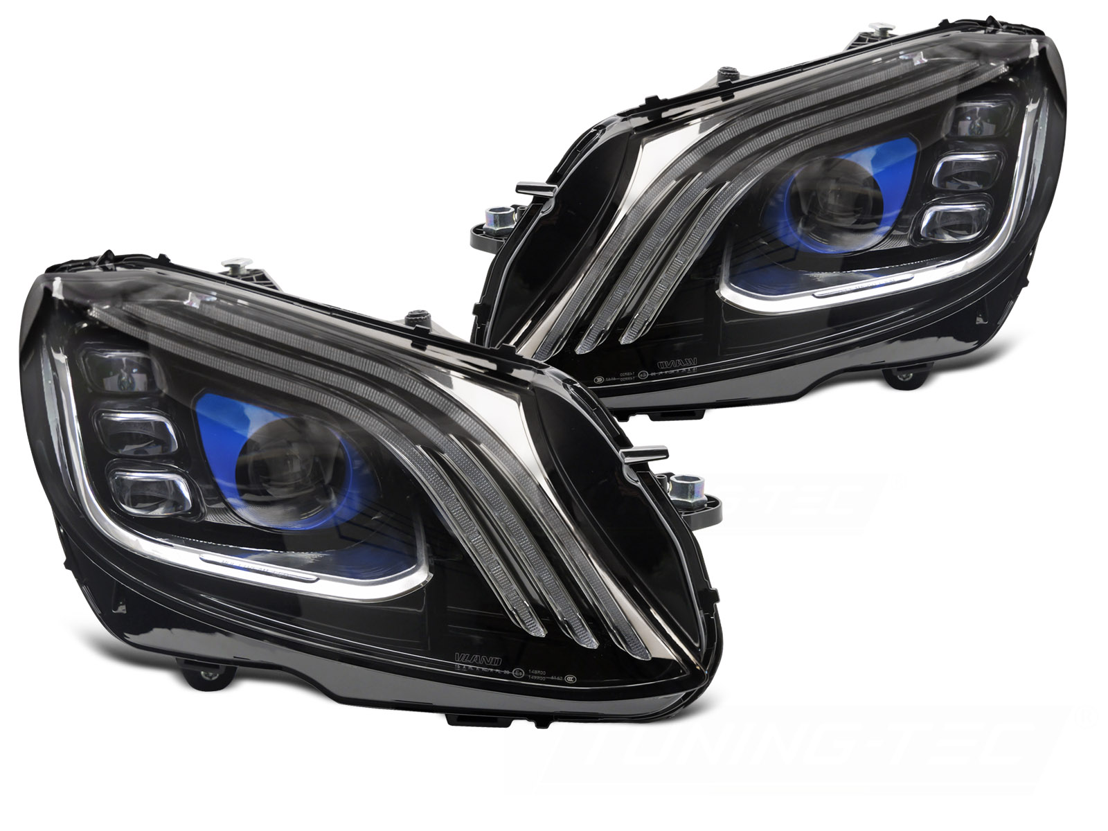 Koplampen Mercedes C-Klasse W205 FULL-LED Tube Zwart